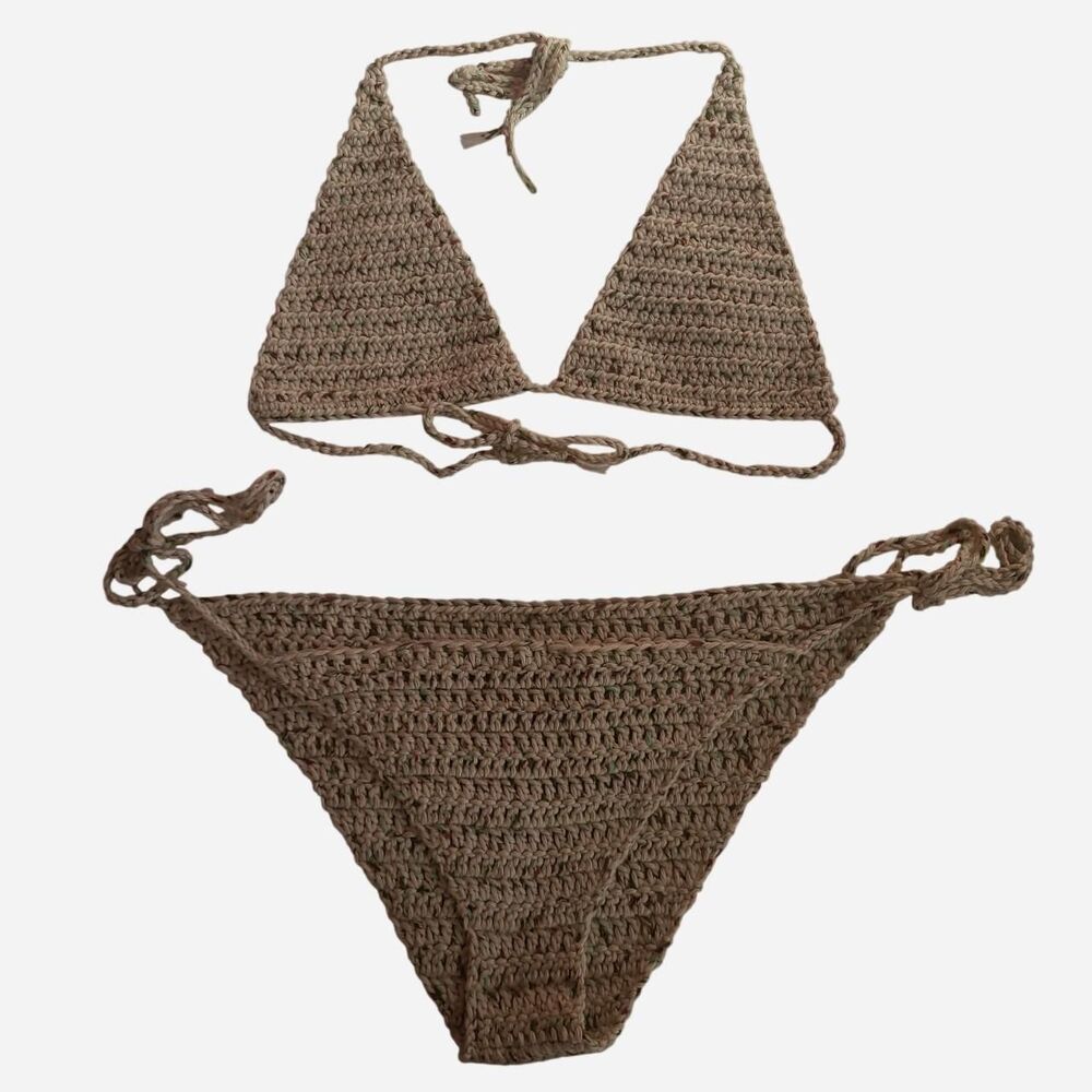 Unbranded Women's Brown and Cream Bikinis-and-tankini-sets